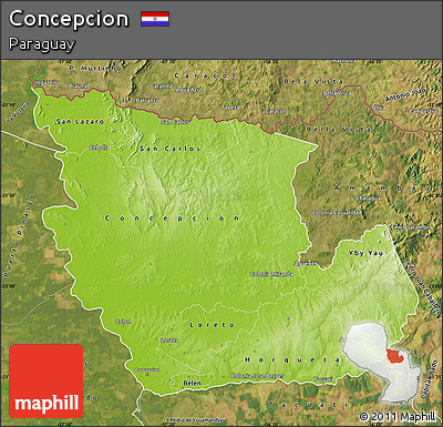 Physical Map of Concepcion, satellite outside