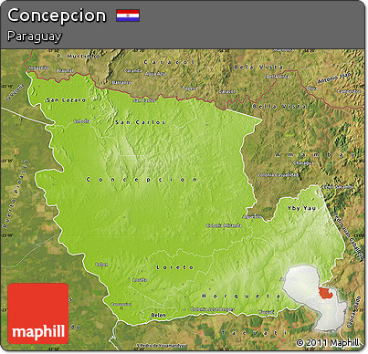 Physical Map of Concepcion, satellite outside