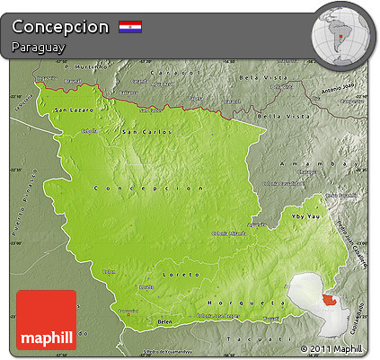Physical Map of Concepcion, semi-desaturated