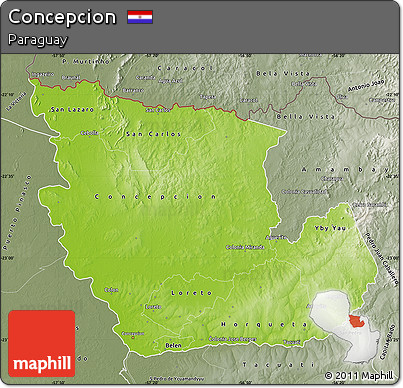 Physical Map of Concepcion, semi-desaturated