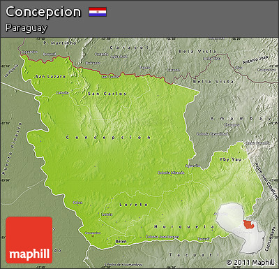 Physical Map of Concepcion, semi-desaturated