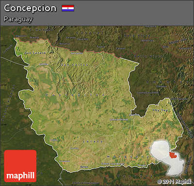Satellite Map of Concepcion, darken