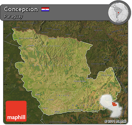 Satellite Map of Concepcion, darken