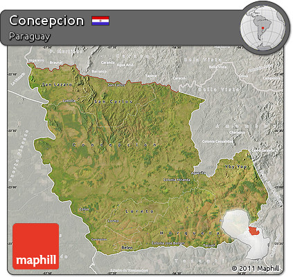 Satellite Map of Concepcion, lighten, semi-desaturated