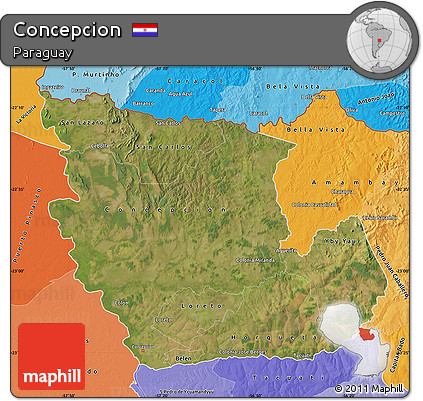 Satellite Map of Concepcion, political shades outside