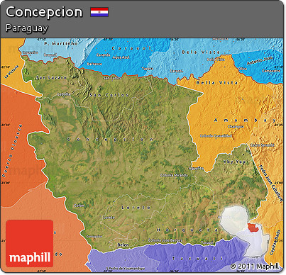 Satellite Map of Concepcion, political shades outside