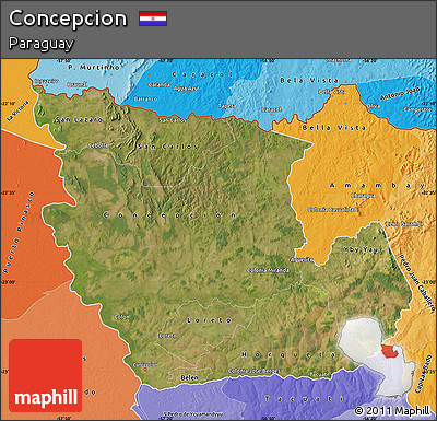 Satellite Map of Concepcion, political shades outside