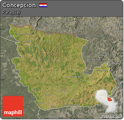 Satellite Map of Concepcion, semi-desaturated