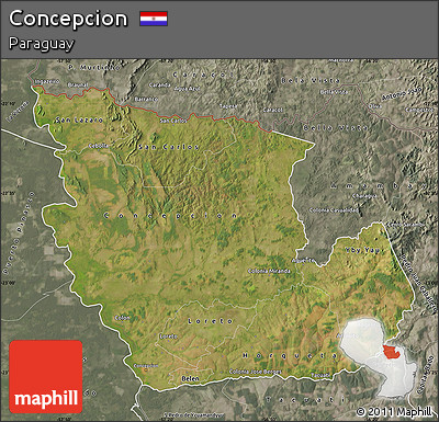 Satellite Map of Concepcion, semi-desaturated