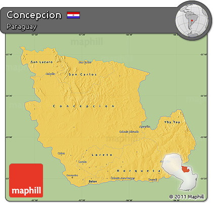 Savanna Style Map of Concepcion, single color outside