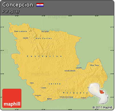 Savanna Style Map of Concepcion, single color outside