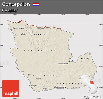 Shaded Relief Map of Concepcion, cropped outside