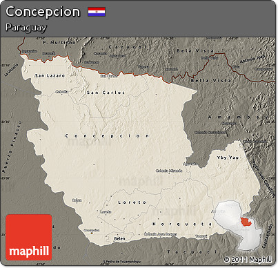 Shaded Relief Map of Concepcion, darken