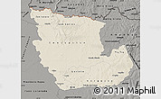 Shaded Relief Map of Concepcion, darken, semi-desaturated