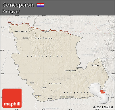 Shaded Relief Map of Concepcion, lighten