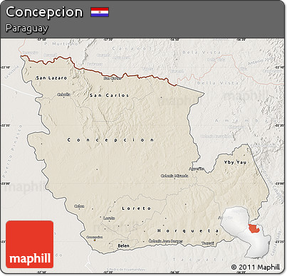 Shaded Relief Map of Concepcion, lighten