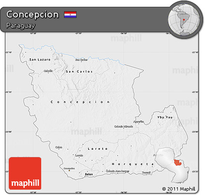 Silver Style Map of Concepcion, single color outside