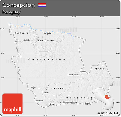 Silver Style Map of Concepcion, single color outside
