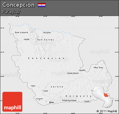 Silver Style Map of Concepcion, single color outside