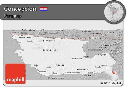 Gray Panoramic Map of Concepcion