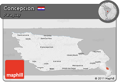 Gray Panoramic Map of Concepcion, single color outside