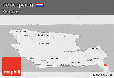 Gray Panoramic Map of Concepcion, single color outside