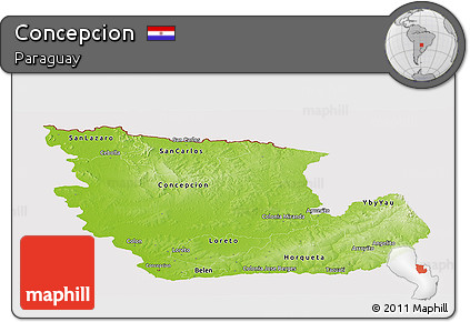 Physical Panoramic Map of Concepcion, cropped outside