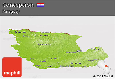 Physical Panoramic Map of Concepcion, cropped outside