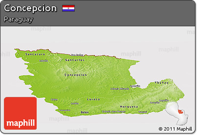 Physical Panoramic Map of Concepcion, cropped outside