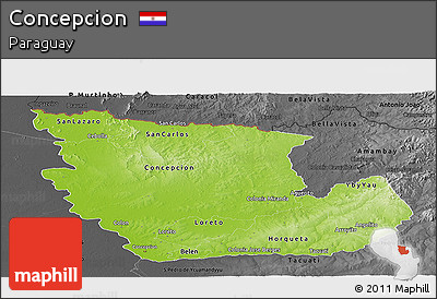 Physical Panoramic Map of Concepcion, darken, desaturated