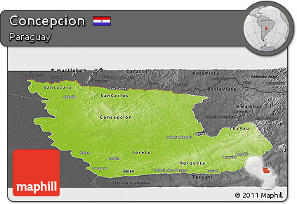 Physical Panoramic Map of Concepcion, darken, desaturated