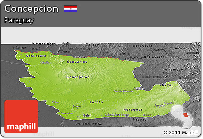 Physical Panoramic Map of Concepcion, darken, desaturated