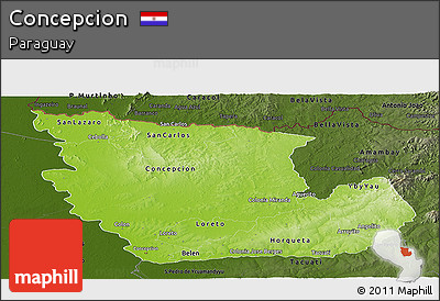 Physical Panoramic Map of Concepcion, darken