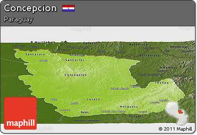 Physical Panoramic Map of Concepcion, darken