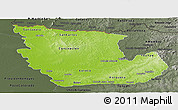 Physical Panoramic Map of Concepcion, darken, semi-desaturated