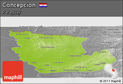 Physical Panoramic Map of Concepcion, desaturated