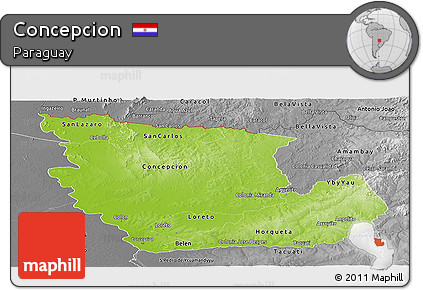 Physical Panoramic Map of Concepcion, desaturated