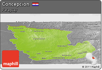 Physical Panoramic Map of Concepcion, desaturated
