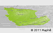 Physical Panoramic Map of Concepcion, lighten, desaturated