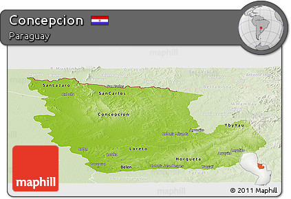 Physical Panoramic Map of Concepcion, lighten