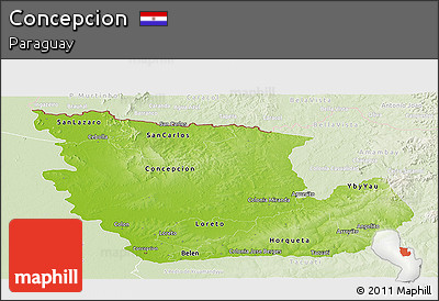 Physical Panoramic Map of Concepcion, lighten