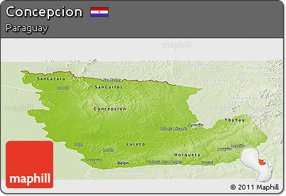 Physical Panoramic Map of Concepcion, lighten