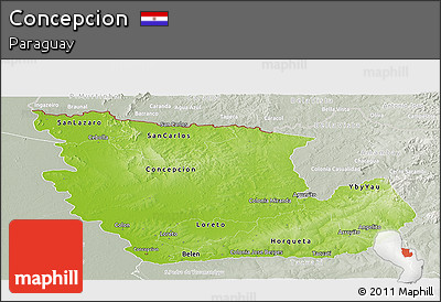 Physical Panoramic Map of Concepcion, lighten, semi-desaturated
