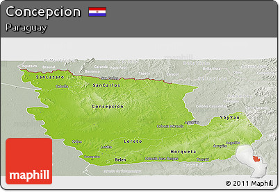 Physical Panoramic Map of Concepcion, lighten, semi-desaturated