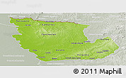 Physical Panoramic Map of Concepcion, lighten, semi-desaturated