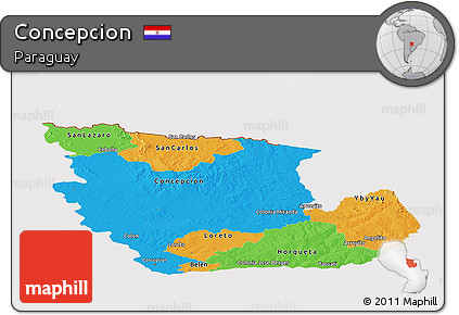 Political Panoramic Map of Concepcion, cropped outside