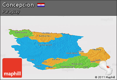 Political Panoramic Map of Concepcion, cropped outside
