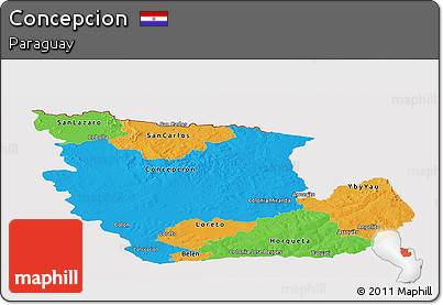 Political Panoramic Map of Concepcion, cropped outside
