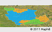 Political Panoramic Map of Concepcion, satellite outside