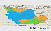Political Panoramic Map of Concepcion, shaded relief outside